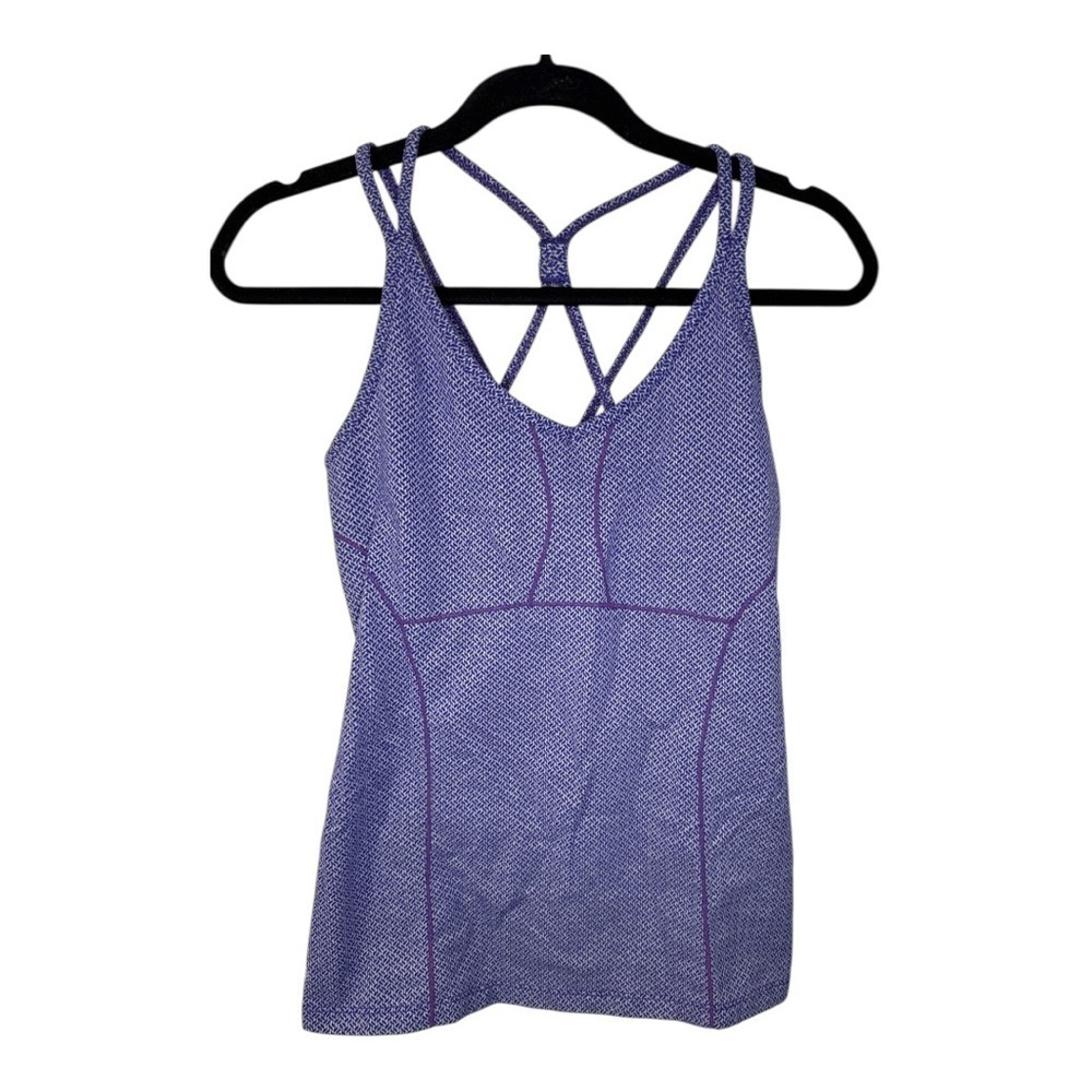 Athleta Purple Patterned Empowerment Bra Tank Top